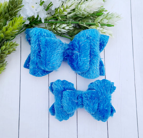 Blue Fuzzy Bows