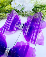 Purple Sparkle Pool Bow