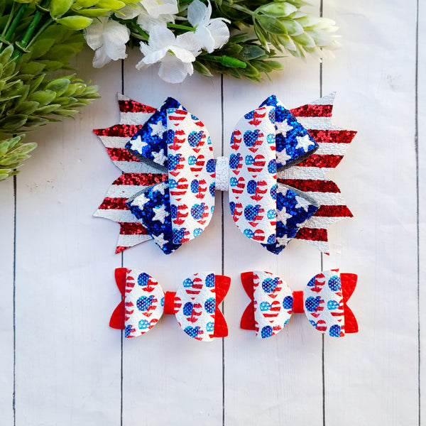 USA Heart Bows