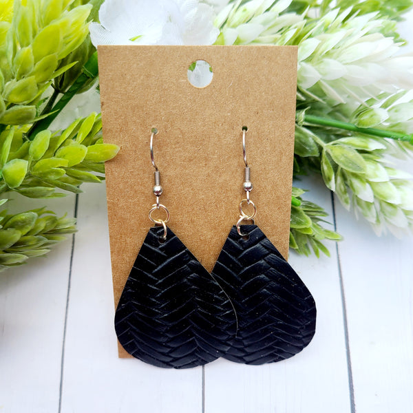 Black Cross Hatch Earrings