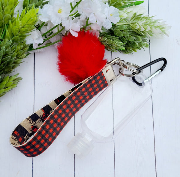 Plaid Wristlet, Bottle & Pom