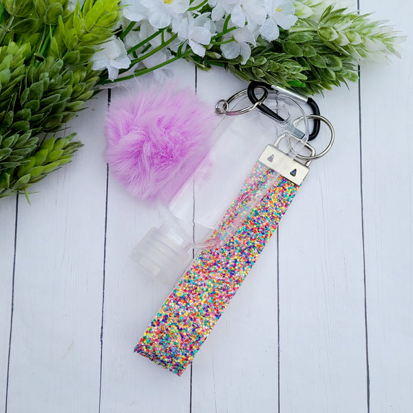 Confetti Wristlet, Bottle & Pom