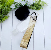 Gold & Black Wristlet, Bottle & Pom