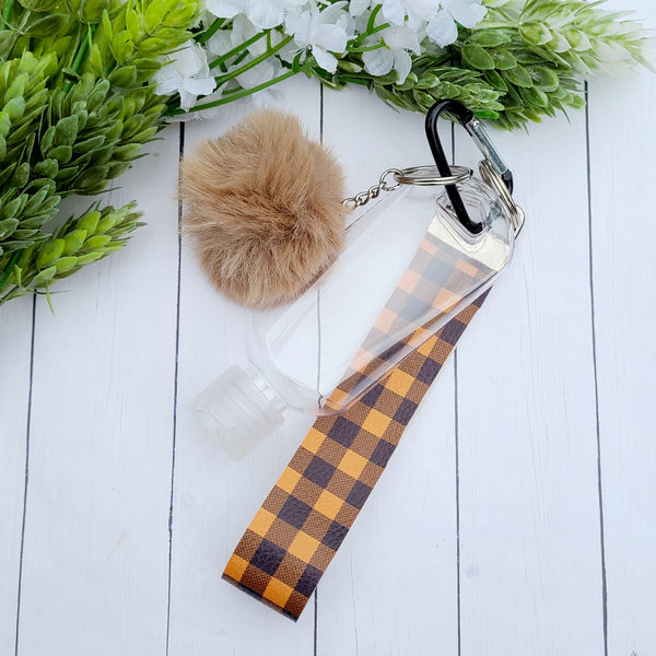 Fall Plaid Wristlet, Bottle & Pom