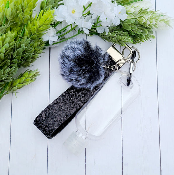 Black Wristlet, Bottle & Pom