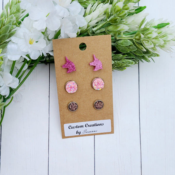 Unicorn Pink Earring Set