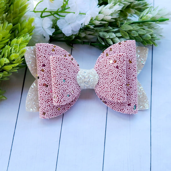 Pink Beaded Bow