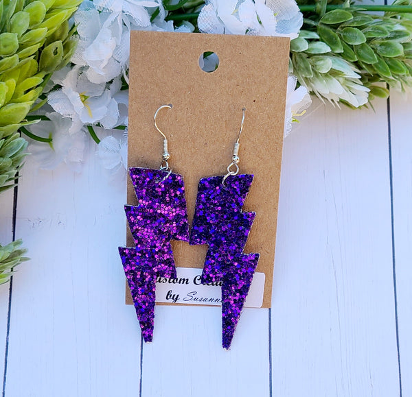 Purple Bolt Earrings