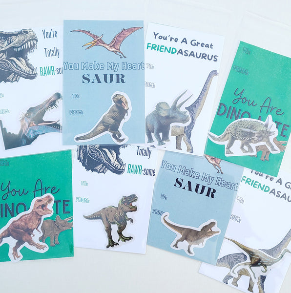 Dino Sticker Valentine Card