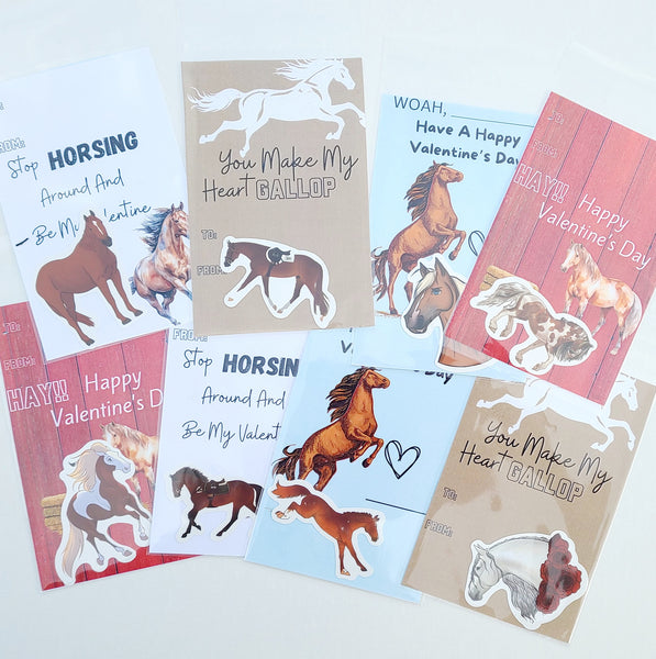 Horse Sticker Valentine Card