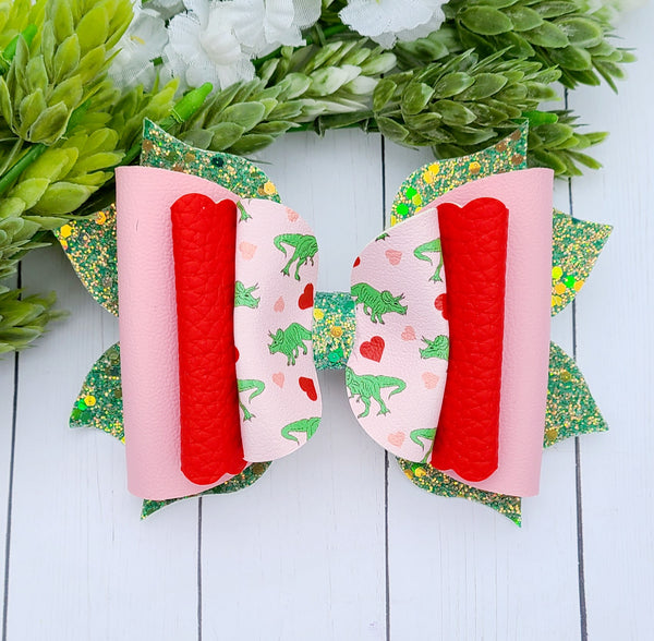 Dino Heart Bow