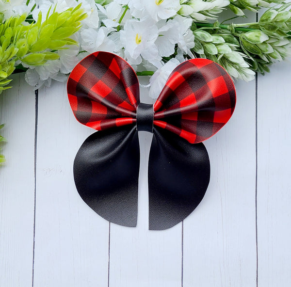 Buffalo Plaid Pinch Bow