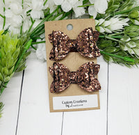 Brown Glitter Pigtail Set