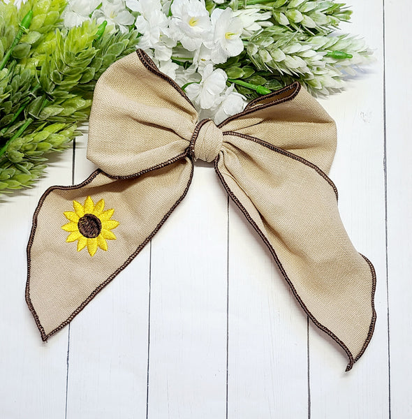 Sunflower Linen Bow