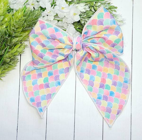 Mermaid Scales Linen Bow