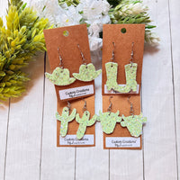 Green Western Earrings