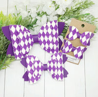 Purple Checkered Bows