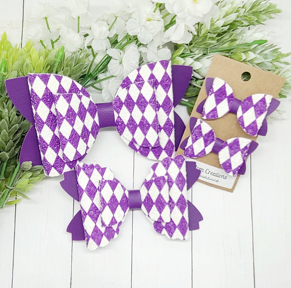 Purple Checkered Bows