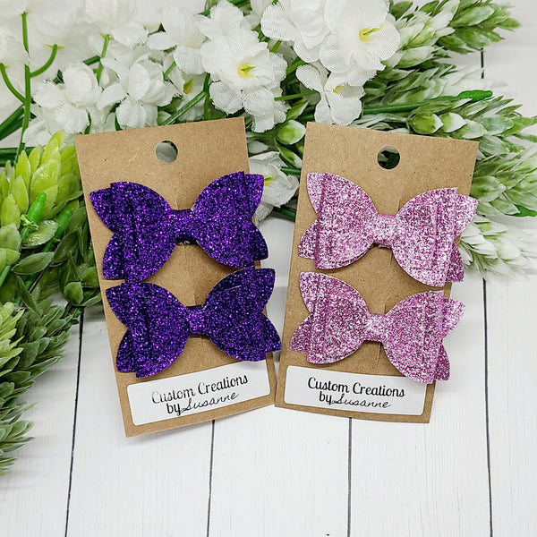 Purple Fine Glitter Pigtail Set