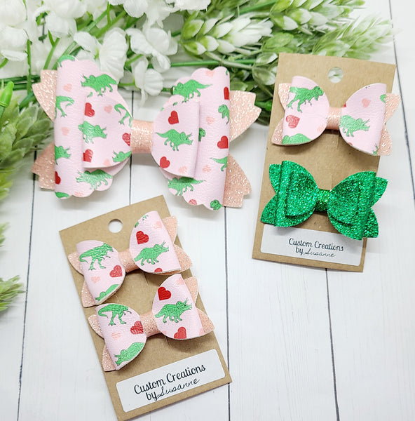 Dino Heart Bow
