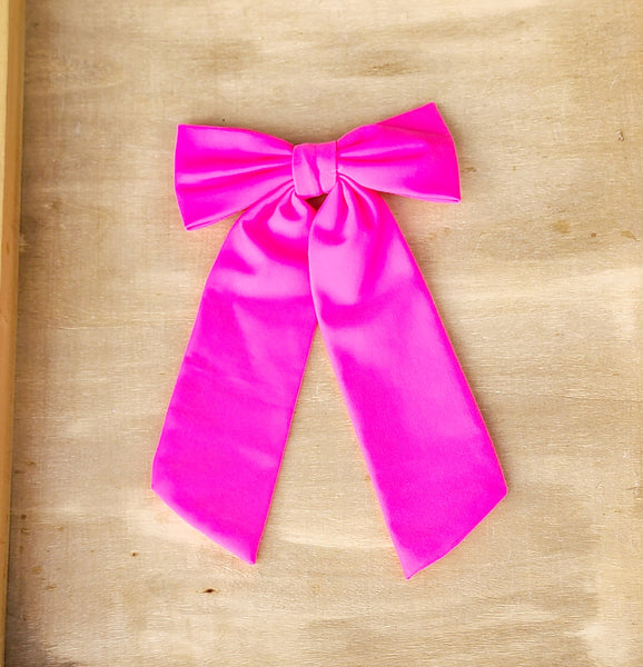 Hot Pink Long Tail Bow
