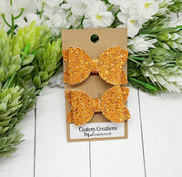 Orange Glitter Pigtail Set