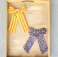 Softball & Cheetah Long Tail Bows