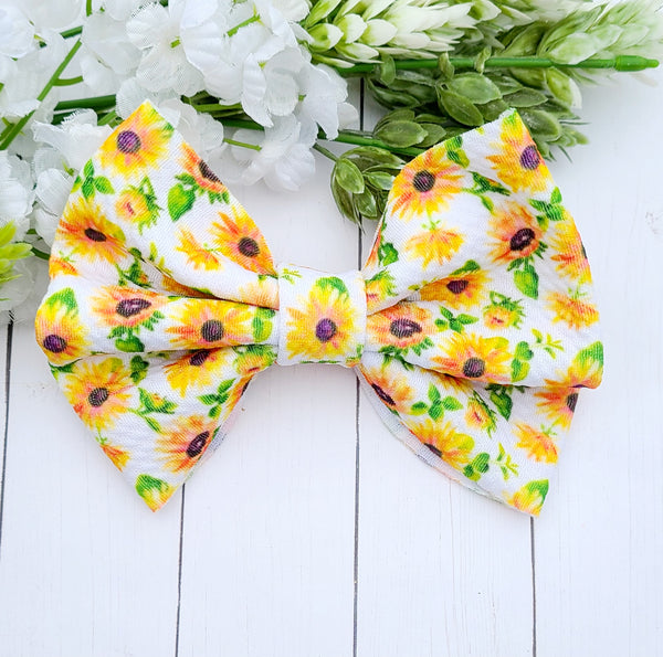 Sunflower Fabric Bow