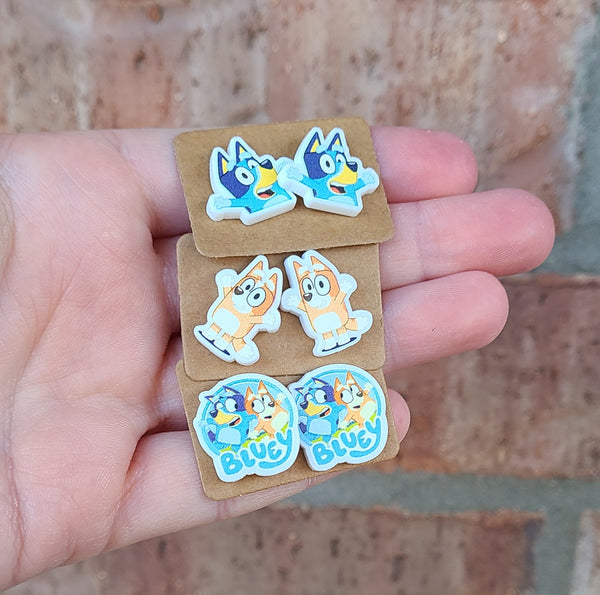 Blue Dog Earrings