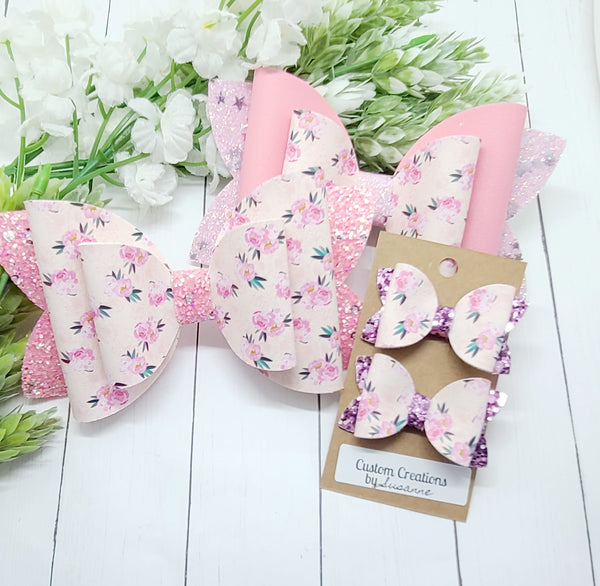 Pink Floral Bows