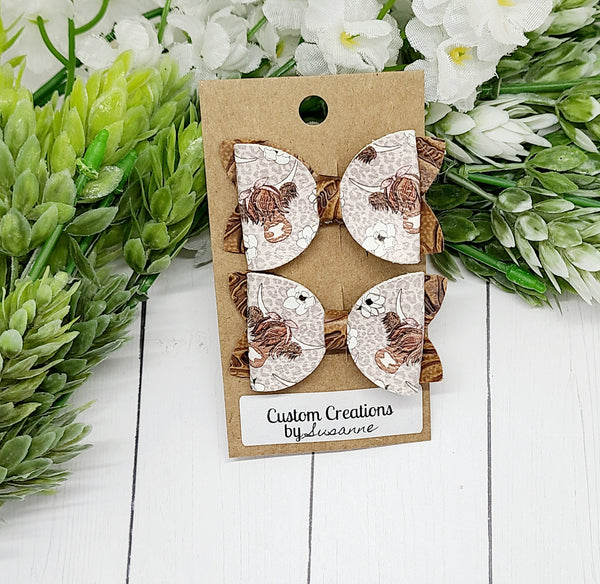 Highland Cow Pigtail Set