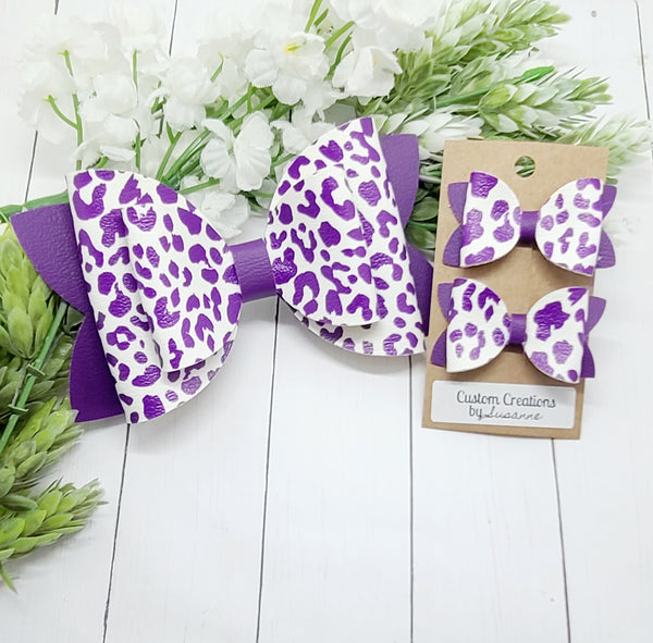 Purple Cheetah Bows