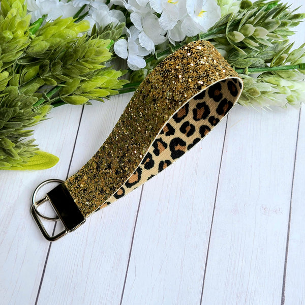 Cheetah & Gold Wristlet