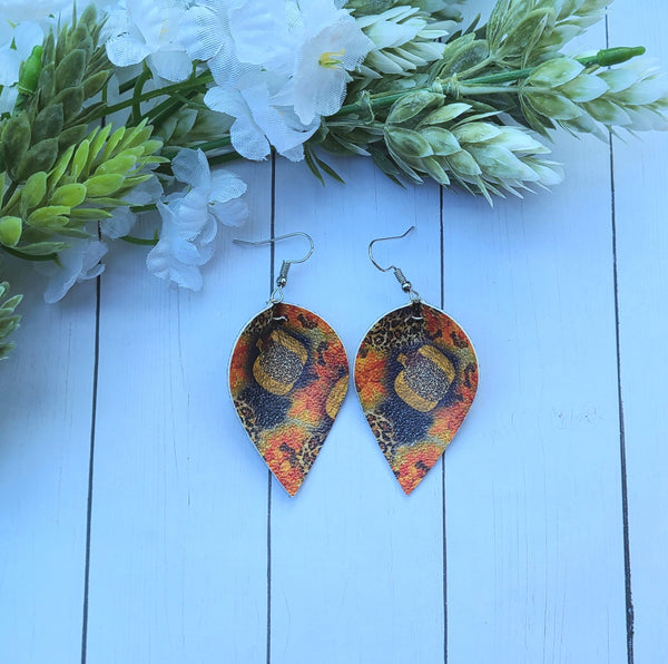 Cheetah Pumpkin Pinch Earrings