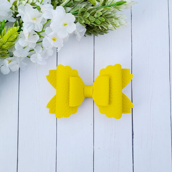 Matte Yellow Scallop Bow