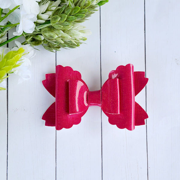 Pink Lipstick Scallop Bow