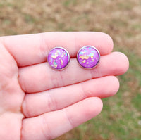 Purple Marble Earrings