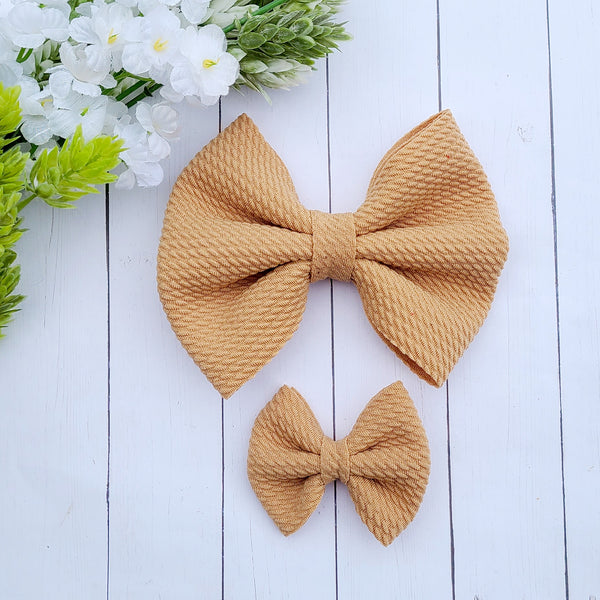 Tan Fabric Bow