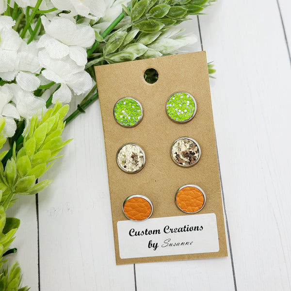 St. Pat Button Earring Set