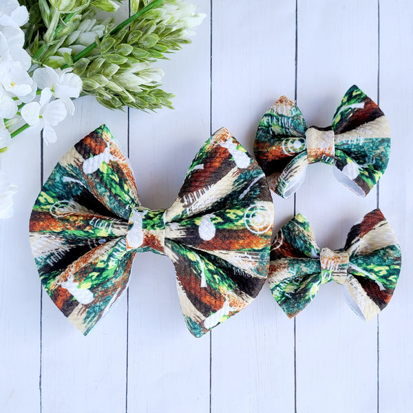 Deer Season Fabric Bow