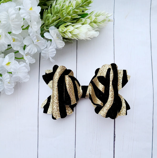 Zebra Shimmer Scallop Bow