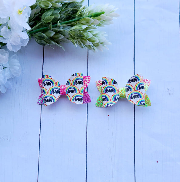 Rainbow Baby Pigtail Set