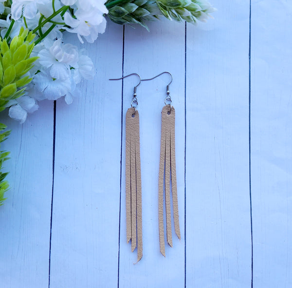 Khaki Fringe Earrings