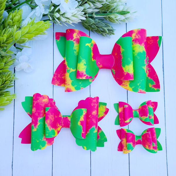 Neon Tie Dye Bows