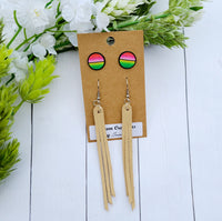 Khaki & Serape Earring Set