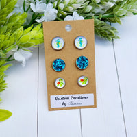 Sea Horse & Sea Turtle Earrings Set