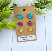 Teal, Lisa & Yellow Earring Set