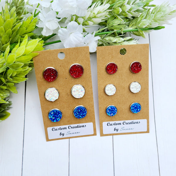 Red, White, Blue Druzy