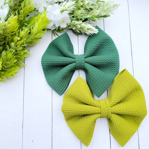 Green Fabric Bows