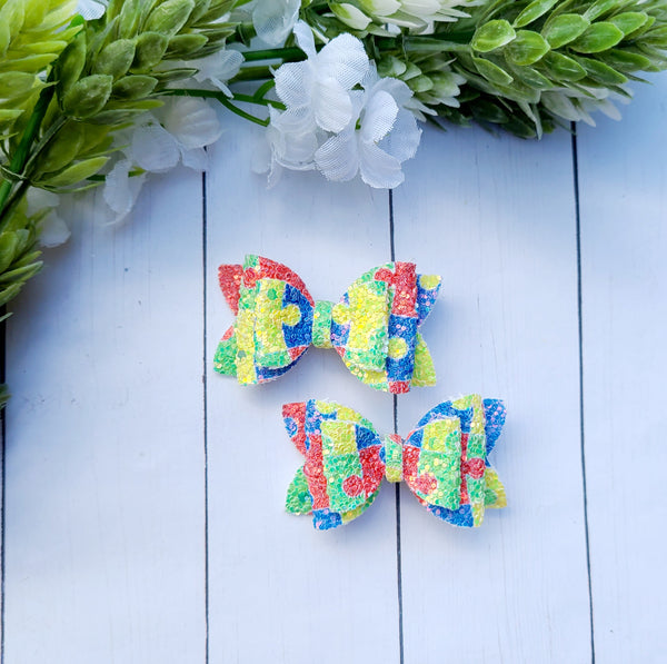 Autism Awareness Pigtail Set